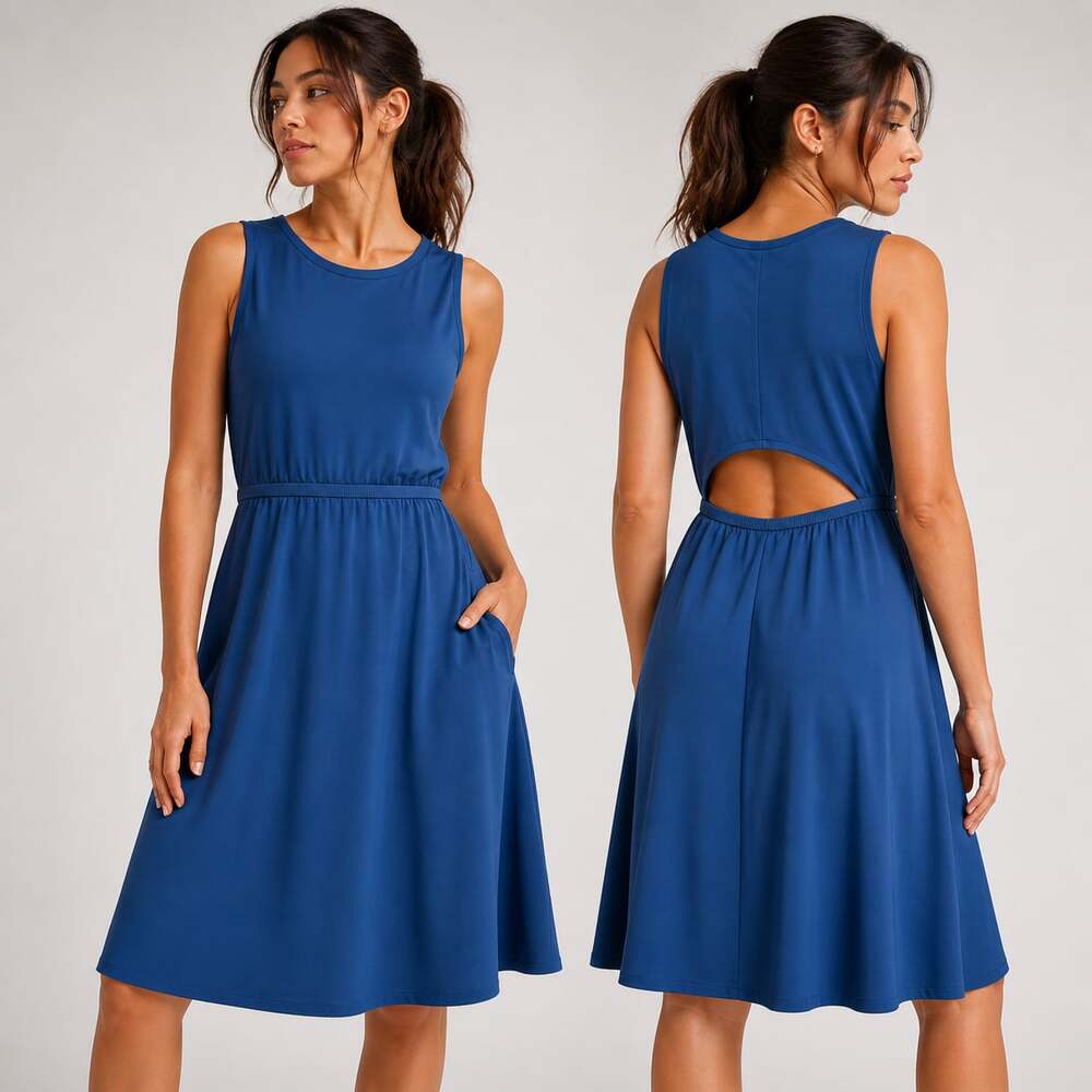 Athleta Athleisure Active Dress Cutout Back A Line Travel Minimalist 1X